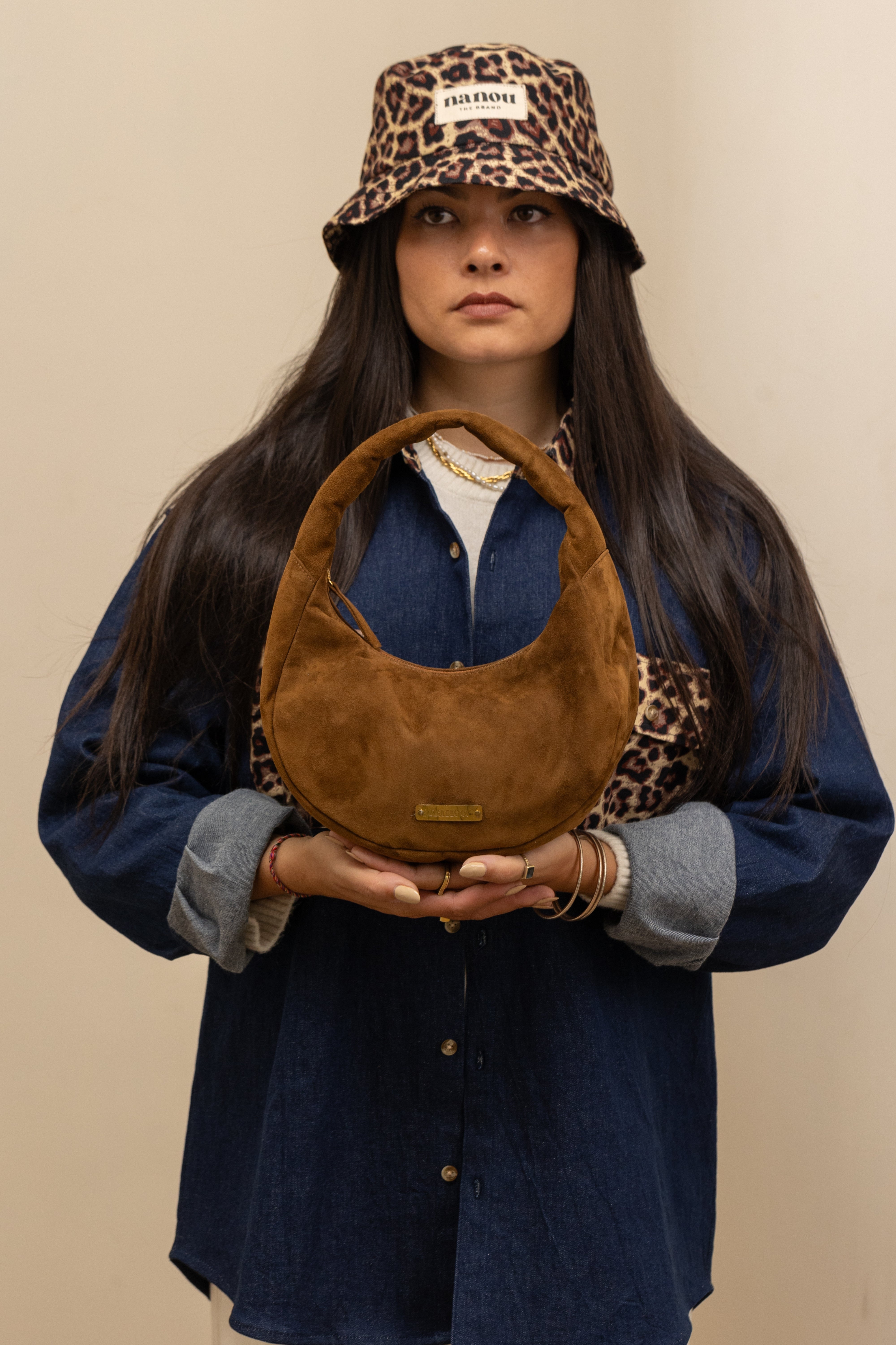 The Circle bag Small Suede- Chocolate