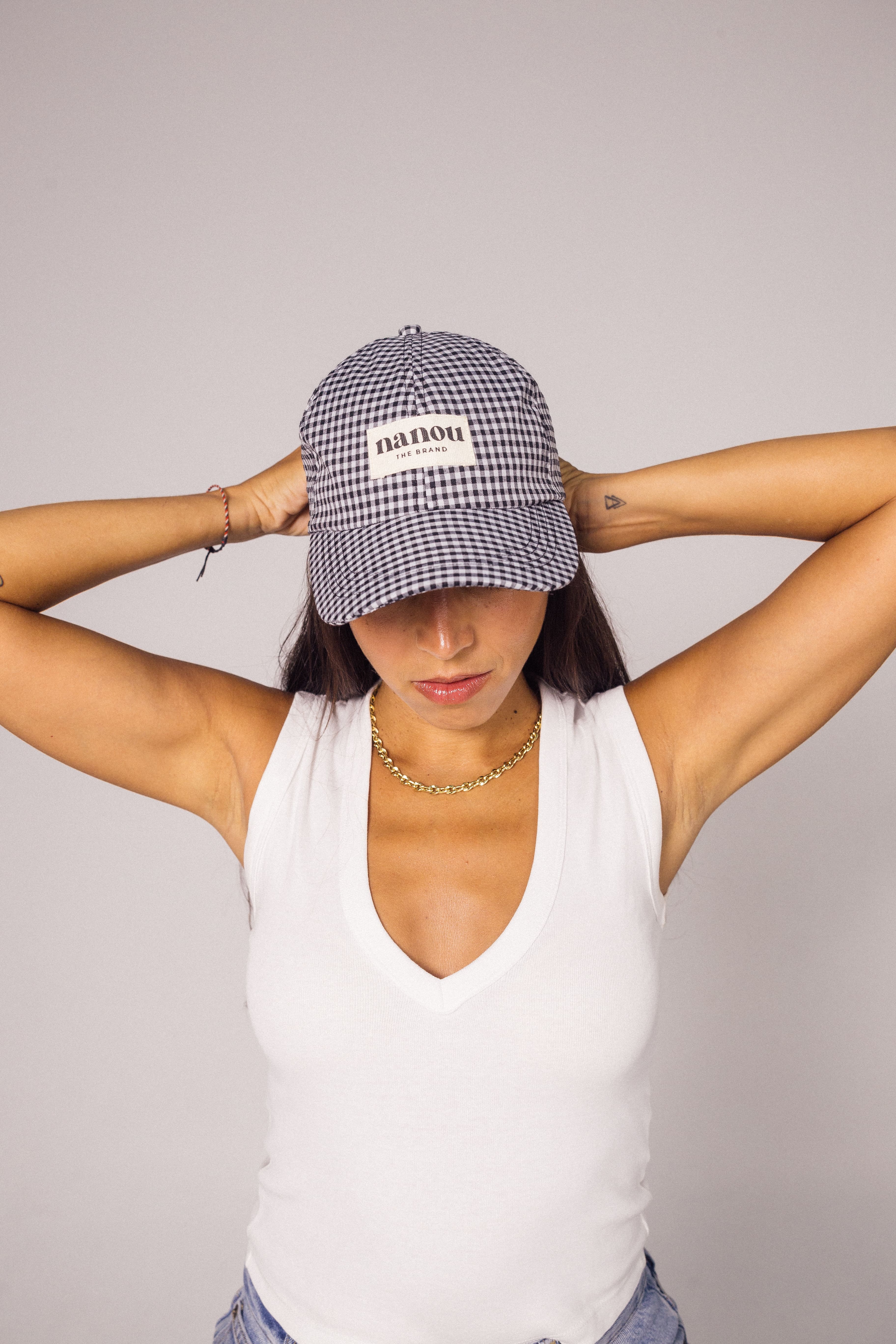 Nanou cap Vichy- Black