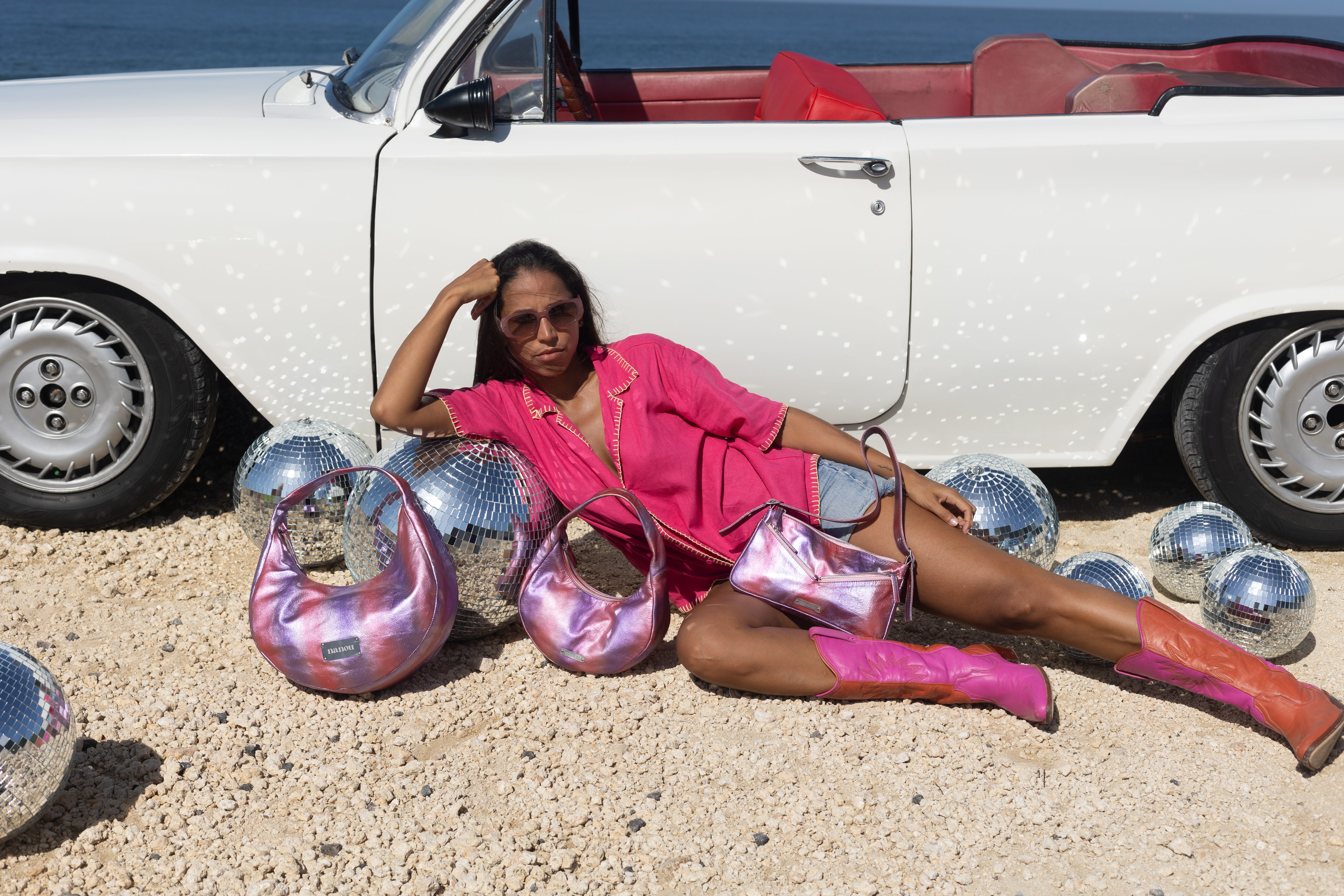 The Rectangle bag - Pink Metallic
