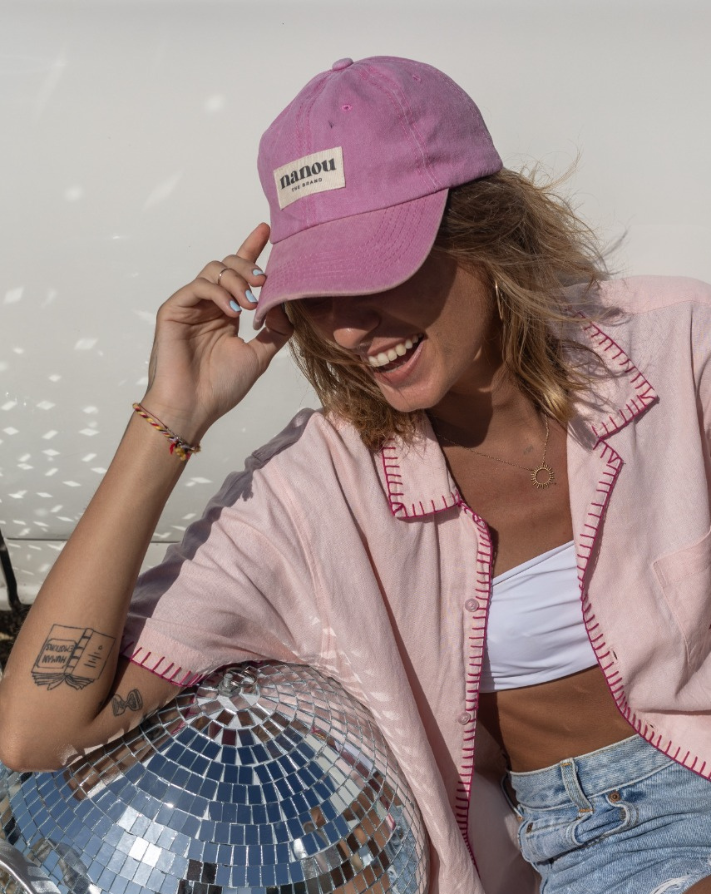 Casquette Nanou rose clair