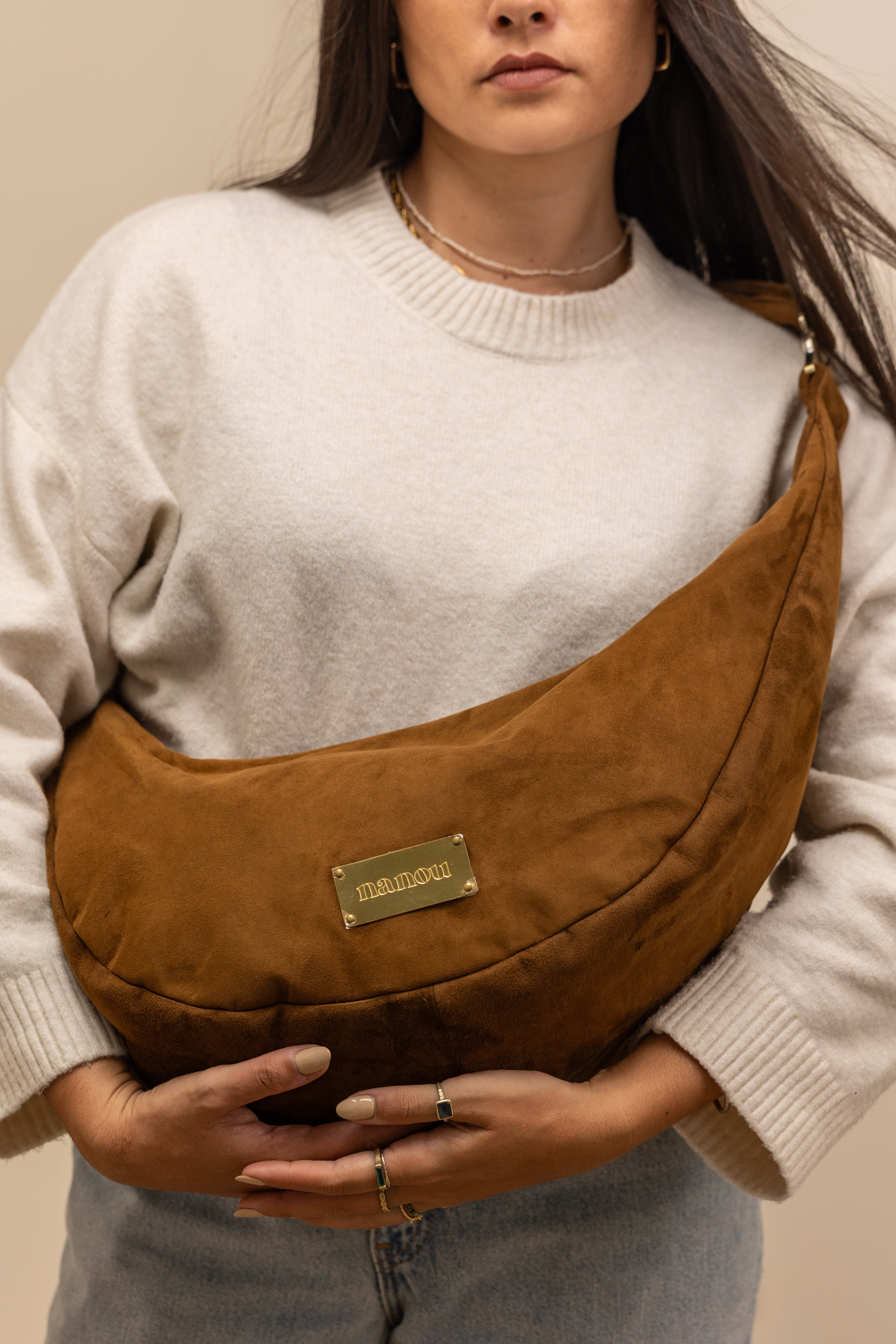 Gabriel banana bag Suede - Chocolate