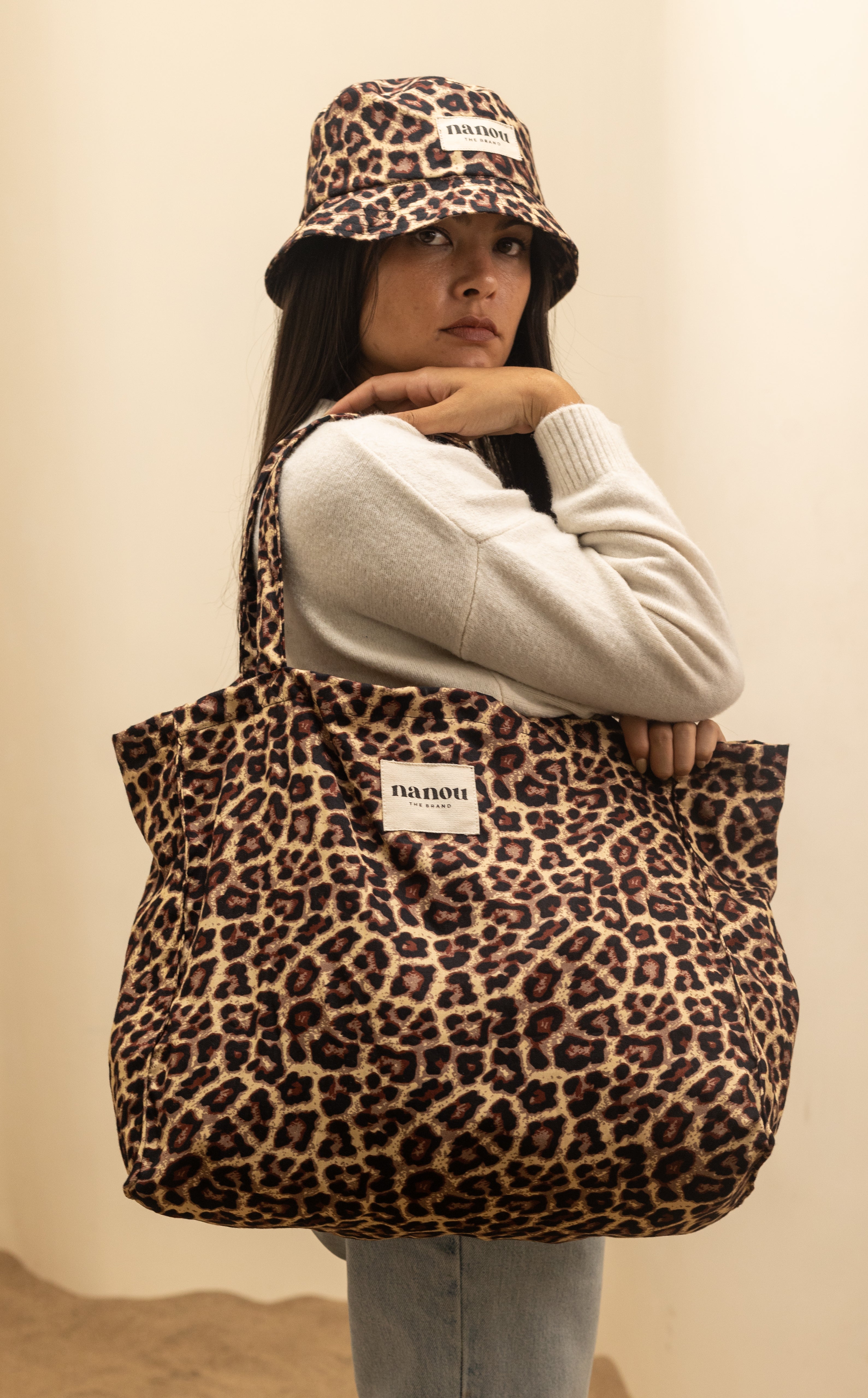 Nanou tote bag - Large léopard